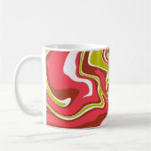 Mug Flowing Color Layers in Red, Olive Green, & White (Gauche)