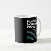 Mug Fluent dans les mots absurdes, Sarcastique (Devant droit)