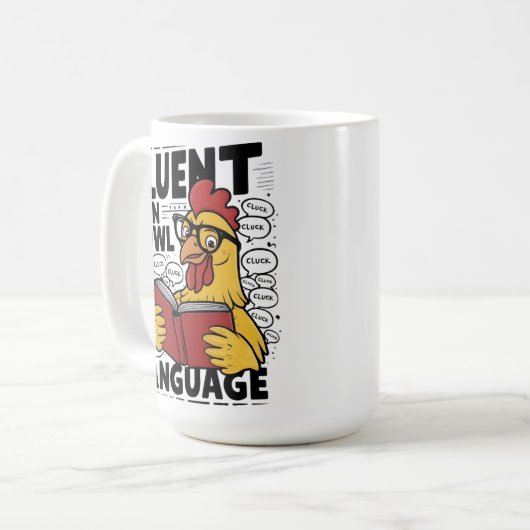 Mug Fluent de lecture des coqs dans le langage Fowl (Devant gauche)
