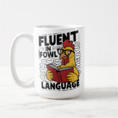 Mug Fluent de lecture des coqs dans le langage Fowl (Gauche)