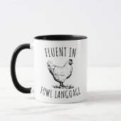 Mug Fluent En Fowl Langue Poulet Drôle (Gauche)