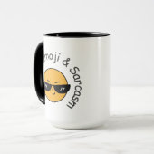 Mug "Fluent in Emoji and Sarcasm" Café amusant (Devant gauche)