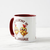Mug Fluent in Fowl Langue drôle poulet (Devant gauche)