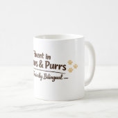 Mug Fluent in Meows & Purrs Funny Cat Lover Gift (Devant droit)