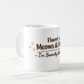 Mug Fluent in Meows & Purrs Funny Cat Lover Gift (Devant gauche)