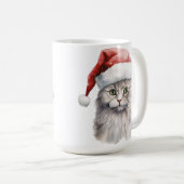 MUG FLUFER CHAT BLANC LONGTEMPS HAÏS AVEC CHAT SANTA (Devant droit)