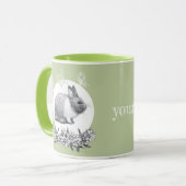 Mug Fluffez le lapin. Dessin au crayon. (Devant gauche)