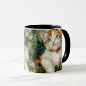 Mug Fluffy christmas cat Watercolor (Devant droit)