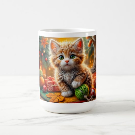 Mug Fluffy Christmas Kitten (Centre)