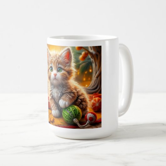 Mug Fluffy Christmas Kitten (Devant droit)