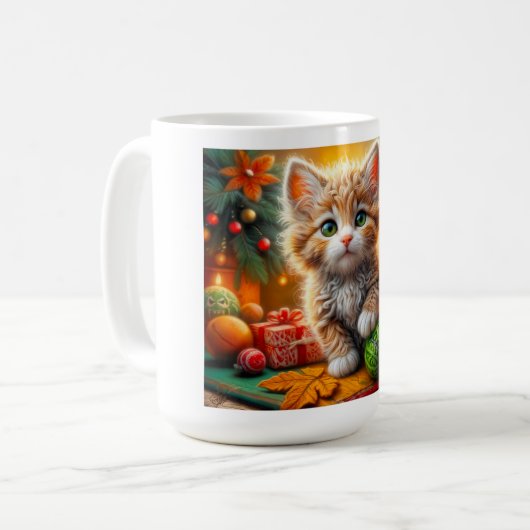 Mug Fluffy Christmas Kitten (Devant gauche)