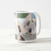 Mug Fluffy Koala Green Arrière - plan géométrique (Devant droit)