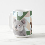 Mug Fluffy Koala Green Arrière - plan géométrique (Devant gauche)