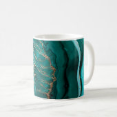 Mug Fluide acrylique. Fluide vert foncé en oc abstrait (Devant droit)