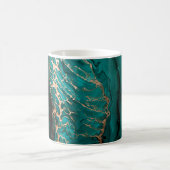 Mug Fluide acrylique. Fluide vert foncé en oc abstrait (Centre)