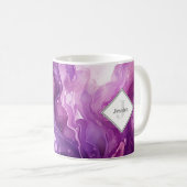 Mug Fluide violet monogramme Art violet violet vibre (Devant droit)