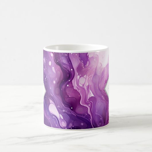Mug Fluide violet monogramme Art violet violet vibre (Centre)