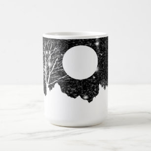 Mug Flurage de neige sur une nuit illuminée de lune Mu