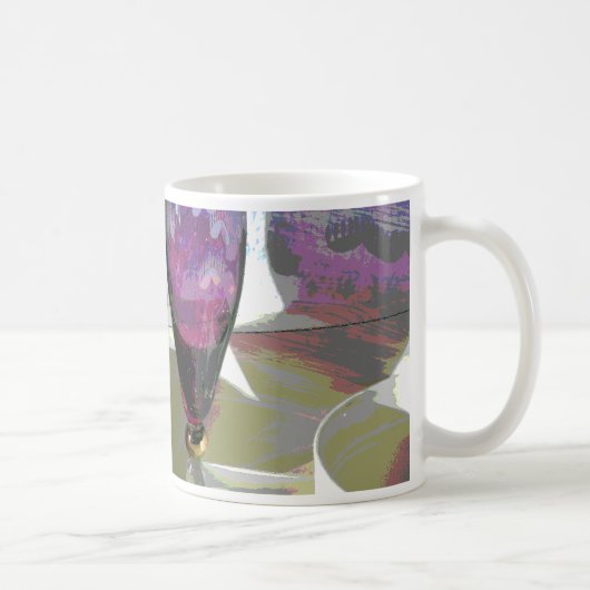 Mug Flûte en verre violet avec ombre (Droite)