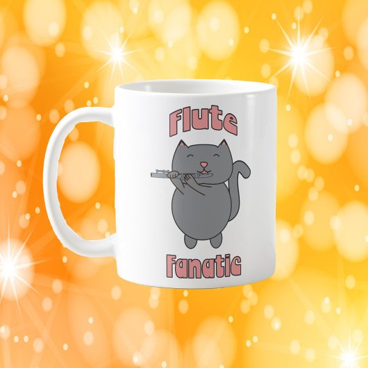 Mug Flûte Fanatique Gris Chat Rose