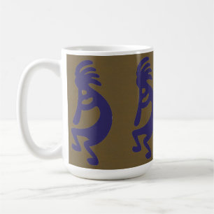 Mug Flûte Jouer Kokopelli Figure - Bleu sur Vert