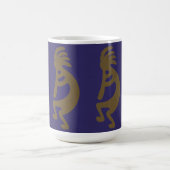 Mug Flûte Jouer Kokopelli Figure - Vert sur Bleu (Centre)