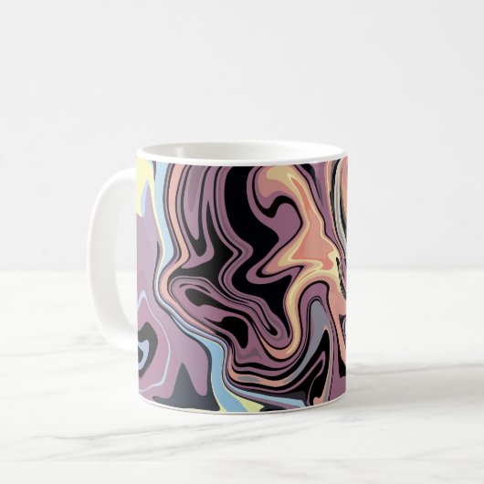 Mug Flux Abstrait doux de tons pastel et muets (Devant gauche)