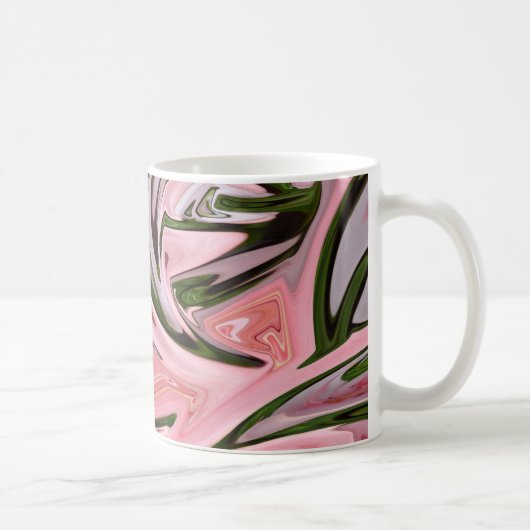 Mug Flux d'art rose et vert (Droite)
