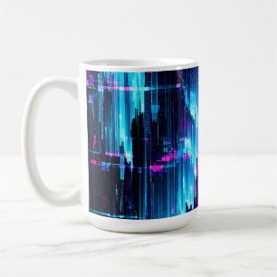 Mug Flux de données de pépin néon abstrait