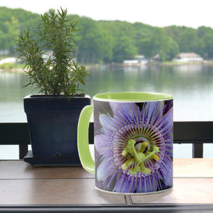 Mug Flux de fleurs mauve Passion personnalisable