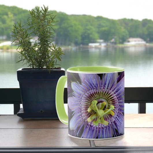 Mug Flux de fleurs mauve Passion personnalisable