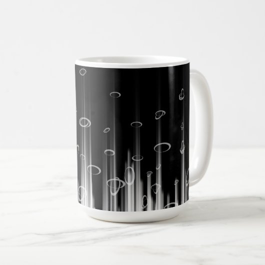 Mug Flux De Ligne Cerclée Noir Et Blanc (Devant droit)