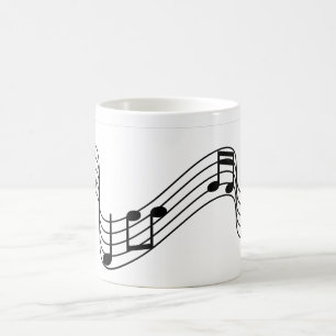 Mug Flux de notes musicales noires à l'échelle