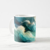 Mug Flux d'océan doré Vagues abstraites (Devant gauche)