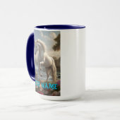 Mug Flux Unicorne Blanc Personnalisé (Devant gauche)