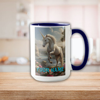 Mug Flux Unicorne Blanc Personnalisé