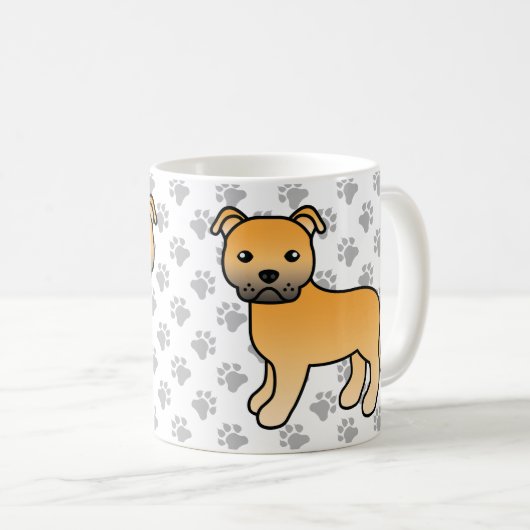 Mug Flwn Staffordshire Bull Terrier mignon chien de de (Devant droit)