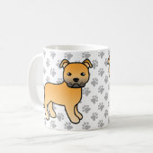 Mug Flwn Staffordshire Bull Terrier mignon chien de de (Devant gauche)