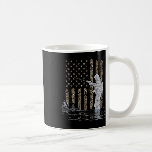Mug Fly Fishing Fisherman American Flag Camouflage Fly (Droite)