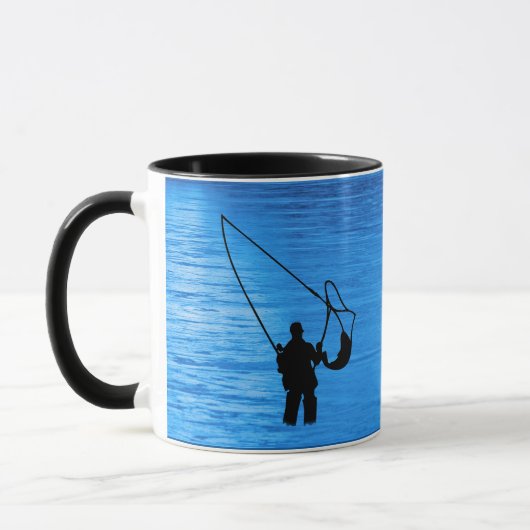Mug Fly Fishing - fisherman in stream Personalize (Gauche)