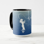 Mug Fly Fishing Heartbeat Fly Girl (Devant gauche)