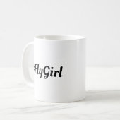 Mug #FlyGirl Typographie Voyage simple, moderne (Devant gauche)