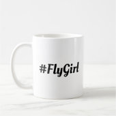 Mug #FlyGirl Typographie Voyage simple, moderne (Gauche)
