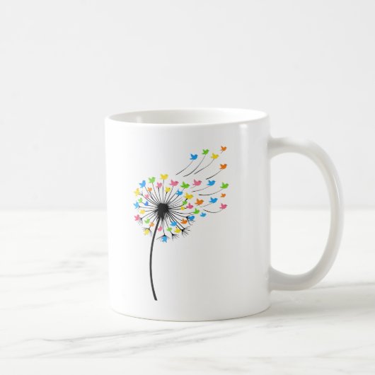 Mug Flying colorful birds dandelion flow (Droite)