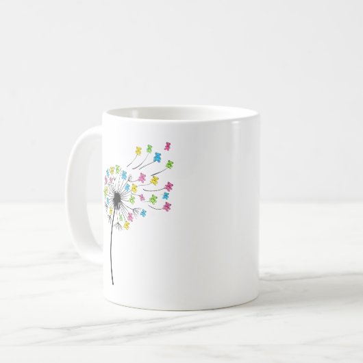 Mug Flying cute bears dandelion flow (Devant gauche)