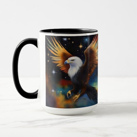 Mug Flying Eagle Colorful Cosmic Art, (Gauche)