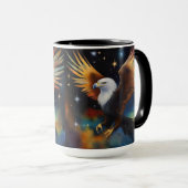 Mug Flying Eagle Colorful Cosmic Art, (Devant droit)