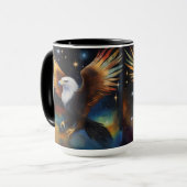 Mug Flying Eagle Colorful Cosmic Art, (Devant gauche)