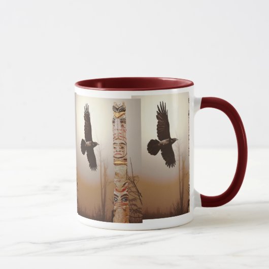 Mug Flying Raven & Totem-Pole Imaginaire Art (Droite)