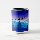 Mug Flying reindeer,christmas,pine,snow (Centre)